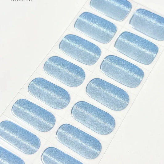 Celeste ojo de gato - Stickers de uñas en Gel