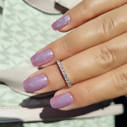 Lila Glitter - Stickers de uñas en gel