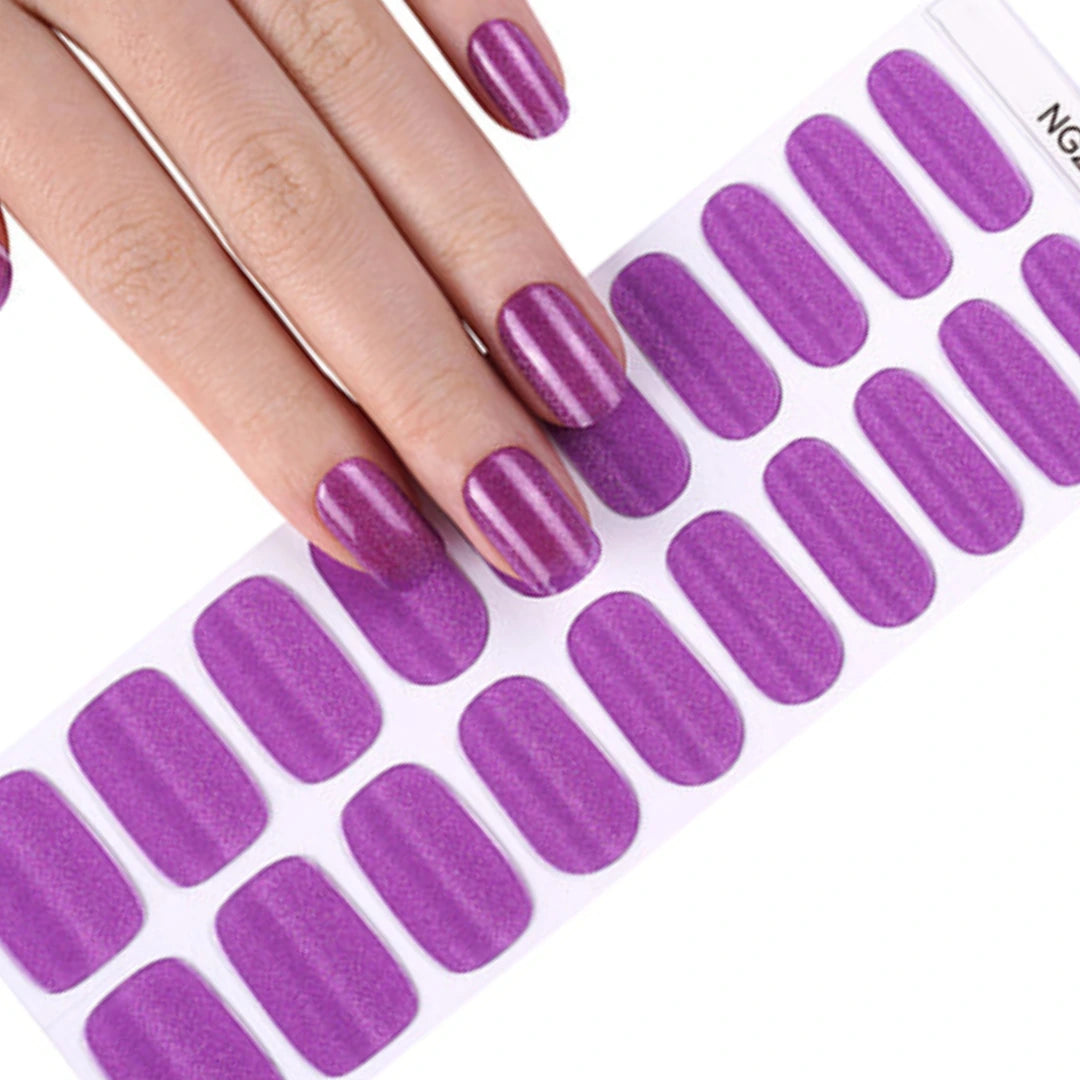 Morado Glitter - Stickers de uñas en Gel