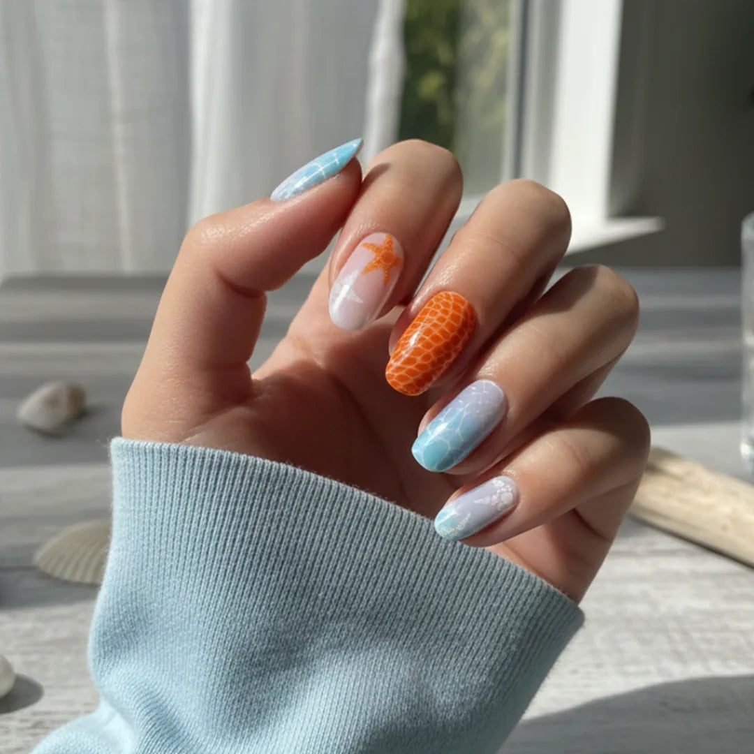 Estrellita de Mar Stickers de uñas en gel