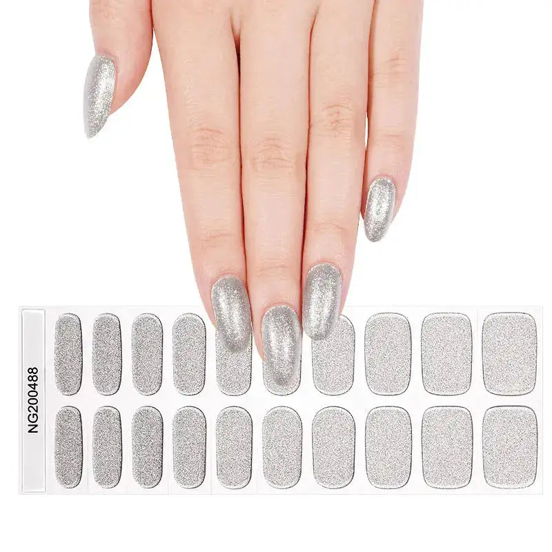 Plateada - Stickers de uñas en gel